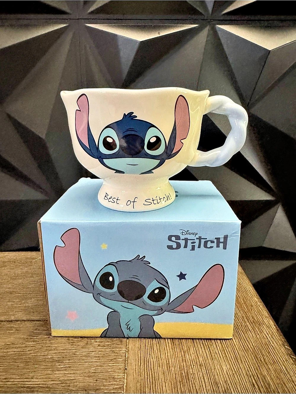 Disney Stitch Ceramic Mug in Blue & White